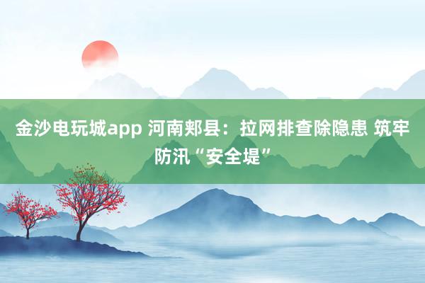 金沙电玩城app 河南郏县：拉网排查除隐患 筑牢防汛“安全堤”