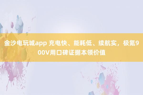 金沙电玩城app 充电快、能耗低、续航实，极氪900V用口碑证据本领价值