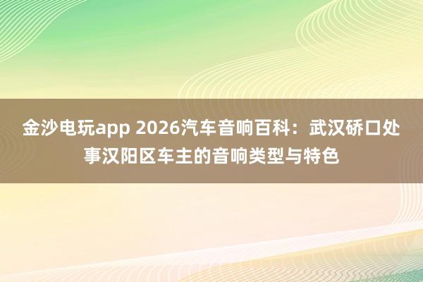 金沙电玩app 2026汽车音响百科：武汉硚口处事汉阳区车主的音响类型与特色
