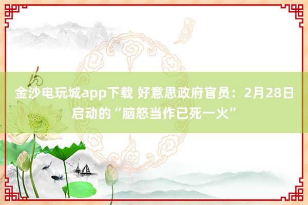 金沙电玩城app下载 好意思政府官员：2月28日启动的“脑怒当作已死一火”