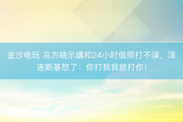 金沙电玩 乌方晓示媾和24小时俄照打不误，<a href=
