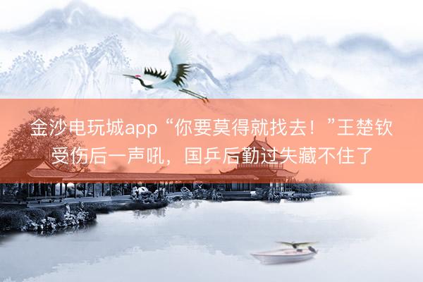 金沙电玩城app “你要莫得就找去！”王楚钦受伤后一声吼，国乒后勤过失藏不住了